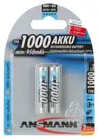 5030892.: Rechargeable Battery, 1.2 V, Nickel Metal Hydride, 1 Ah, AAA, Raised Positive and Flat Negative