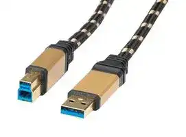11.02.8903: USB Cable, Type A Plug to Type B Plug, 3 m, 9.8 ft, USB 3.0, Black