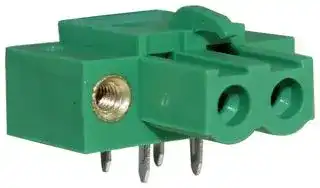 CTBP97HJ/2FL: Terminal Block, Flanged, Socket, 5.08 mm, 2 Ways, Through Hole Right Angle