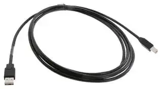 1487597-1: USB Cable, Type A Plug to Type B Plug, 3 m, 9.8 ft, USB 2.0, Black