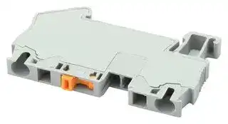 3038875 — DIN Rail Mount Terminal Block, 2 Ways, 28 AWG, 10 AWG, 6 mm², Clamp, 20 A