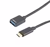 USBCA3: USB Cable, USB Type C Plug to USB Type A Receptacle, 150 mm, 5.91 ", USB 3.0, Black