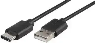 PSG91198: USB Cable, Type A Plug to Type C Plug, 1 m, 3.28 ft, USB 2.0, Black
