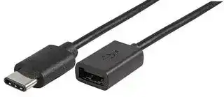 PSG91201: USB Cable, Type C Plug to Type A Receptacle, 1 m, 3.28 ft, USB 2.0, Black