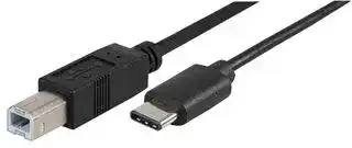 PSG91205: USB Cable, Type B Plug to Type C Plug, 6ft, 2m, Black
