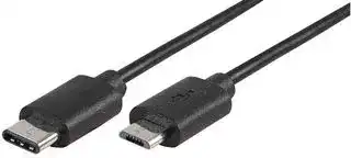 PSG91207: USB Cable, Type C Plug to Micro Type B Plug, 1 m, 3.28 ft, USB 2.0, Black