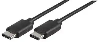 PSG91210: USB Cable, Type C Plug to Type C Plug, 1 m, 3.28 ft, USB 2.0, Black, E-Marked Cable