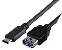 PSG91215: USB Cable, Type C Plug to Type A Receptacle, 1 m, 3.28 ft, USB 3.1, Black