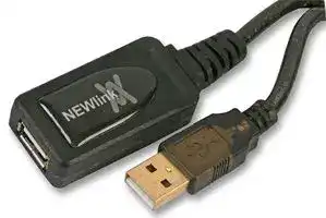 USB2REP10: USB Cable, Type A Plug to Type A Receptacle, 10 m, 33 ft, USB 2.0, Black