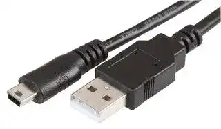 PSG91572: USB Cable, USB Type A Plug to Mini USB Type B Plug, 0.5 m, 19.7 ", USB 2.0, Black