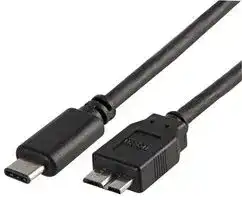 PSG91221: USB Cable, Type C Plug to Micro Type B Plug, 1 m, 3.28 ft, USB 3.1, Black