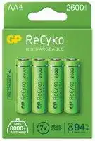 GPRHC272E019: Rechargeable Battery, 1.2 V, Nickel Metal Hydride, 2.6 Ah, AA, Raised Positive and Flat Negative