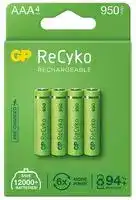 GPRHC103E017: Rechargeable Battery, 1.2 V, Nickel Metal Hydride, 950 mAh, AAA