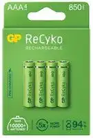 GPRHCH83E014: Rechargeable Battery, 1.2 V, Nickel Metal Hydride, 850 mAh, AAA