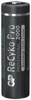 GPRHC212B331: Rechargeable Battery, 1.2 V, Nickel Metal Hydride, 2 Ah, AA, Raised Positive and Flat Negative, 1