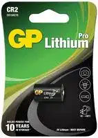GPPCL0CR2047: Battery, 3 V, CR2, Lithium Manganese Dioxide, 800 mAh, Raised Positive and Flat Negative, 1