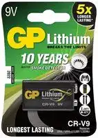 GPPVLCRV9003: Battery, 9 V, CRV9, Lithium Manganese Dioxide, 800 mAh, Snap Contact, 1