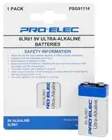 PELB1205: Battery, Ultra, Pack of 40, 9 V, PP3, Alkaline, 475 mAh, Snap Contact, 40