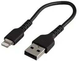 RUSBLTMM15CMB: USB Cable,, 15cm USB to Lightning Cable, Black, Apple MFi Certified, Aramid Fiber