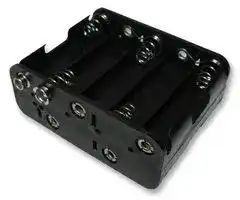 F008B BLACK SNAP FIT: 10x AA Battery Holder Black 5 Pack Coil Spring Contact