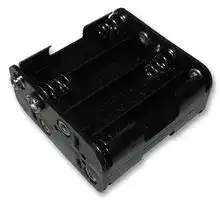 A-305/IT 03.0100: 8x AA Battery Holder Black 5 Pack Coil Spring Contact - Side-by-Side/Opposite