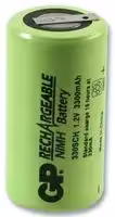 GP330SCHHB: Rechargeable Battery, Single Cell, 1.2 V, Nickel Metal Hydride, 3.3 Ah, Sub C, Opposing Tags, 1