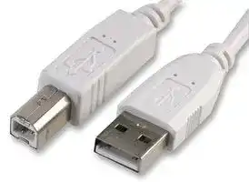 PS11115: USB Cable, Type A Plug to Type B Plug, 3 m, 9.8 ft, USB 2.0, White