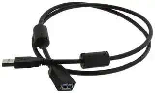 U3A00086-1M: USB CABLE, 3.0 A PLUG-A RCPT, BLK, 3.3FT