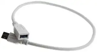 U3A00062-05M: USB CABLE, 3.0 A PLUG-A RCPT, WHT, 19.7"