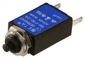 106-P30 2A: Thermal Circuit Breaker, 106-P30, 2 A, 1 Pole, 48 V, 250 V, Panel