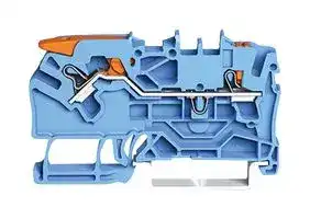 2102-5204: DIN Rail Mount Terminal Block, Through, 2 Ways, 22 AWG, 12 AWG, 2.5 mm², Clamp, 24 A