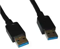 2560A-1: USB Cable, Type A Plug to Type A Plug, 1 m, 3.28 ft, USB 3.0, Black