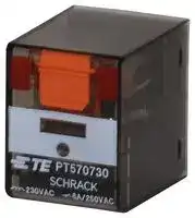 PT570730: General Purpose Relay, PT Series, Power, Non Latching, 4PDT, 230 VAC, 6 A