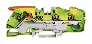 2116-5307: DIN Rail Mount Terminal Block, Ground, 3 Ways, 20 AWG, 6 AWG, 16 mm², Clamp, 76 A
