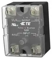 3-1393030-1: Solid State Relay, SPST-NO, 50 A, 660 VAC, Panel Mount, Screw, Zero Crossing