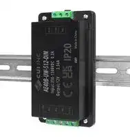 AE40B-UW-S12-DIN: Isolated DIN Rail Mount DC/DC Converter, 6:1, 40 W, 1 Output, 12 VDC, 3.34 A