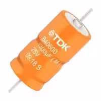 B40620A5168M001: Hybrid Aluminium Electrolytic Capacitor, 1600 µF, ± 20%, 25 V, Axial Leaded, 5300 µohm