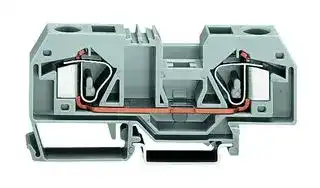 283-904: DIN Rail Mount Terminal Block, 2 Ways, 24 AWG, 6 AWG, 16 mm², Clamp, 76 A