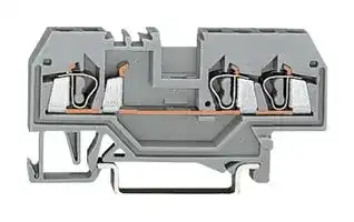 283-907: DIN Rail Mount Terminal Block, Ground, 2 Ways, 24 AWG, 6 AWG, 16 mm², Clamp