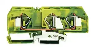 283-674: DIN Rail Mount Terminal Block, 3 Ways, 24 AWG, 6 AWG, 16 mm², Clamp, 76 A
