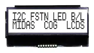 MCCOG21605B6W-FPTLWI: Alphanumeric LCD, 16 x 2, Black on White, 3V to 5V, I2C, English, Japanese, Transflective