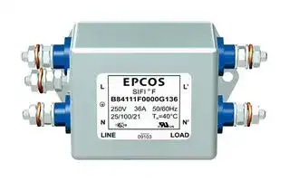 B84111F0000G125: Power Line Filter, General Purpose, 250 VAC, 25 A, Single Phase, 1 Stage, Chassis Mount