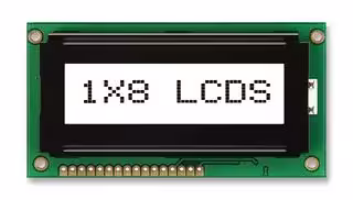 MC10811A6W-FPTLW-V2: Alphanumeric LCD, 8 x 1, Black on White, 5V, English, Japanese, Transflective