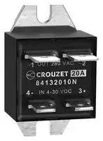 84132010N: Solid State Relay, 20 A, 280 VAC, Panel Mount, Quick Connect, Zero Crossing