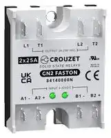 84140800N: Solid State Relay, 25 A, 280 VAC, Panel Mount, Quick Connect, Zero Crossing