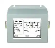 B84142B0016R000: Power Line Filter, General Purpose, 250 VAC, 16 A, Single Phase, 2 Stage, Chassis Mount