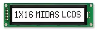 MC11615A6W-FPTLW-V2: Alphanumeric LCD, 16 x 1, Black on White, 5V, English, Japanese, Transflective