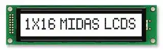 MC11615A6W-FPTLW-V2: Alphanumeric LCD, 16 x 1, Black on White, 5V, English, Japanese, Transflective