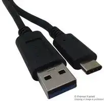 68798-0006: USB Cable, Type A Plug to Type C Plug, 600 mm, 23.6 ", USB 3.1, Black