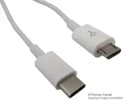 MC000993: USB Cable, Type C Plug to Micro Type B Plug, 1 m, 3.28 ft, USB 2.0, 3.1, White